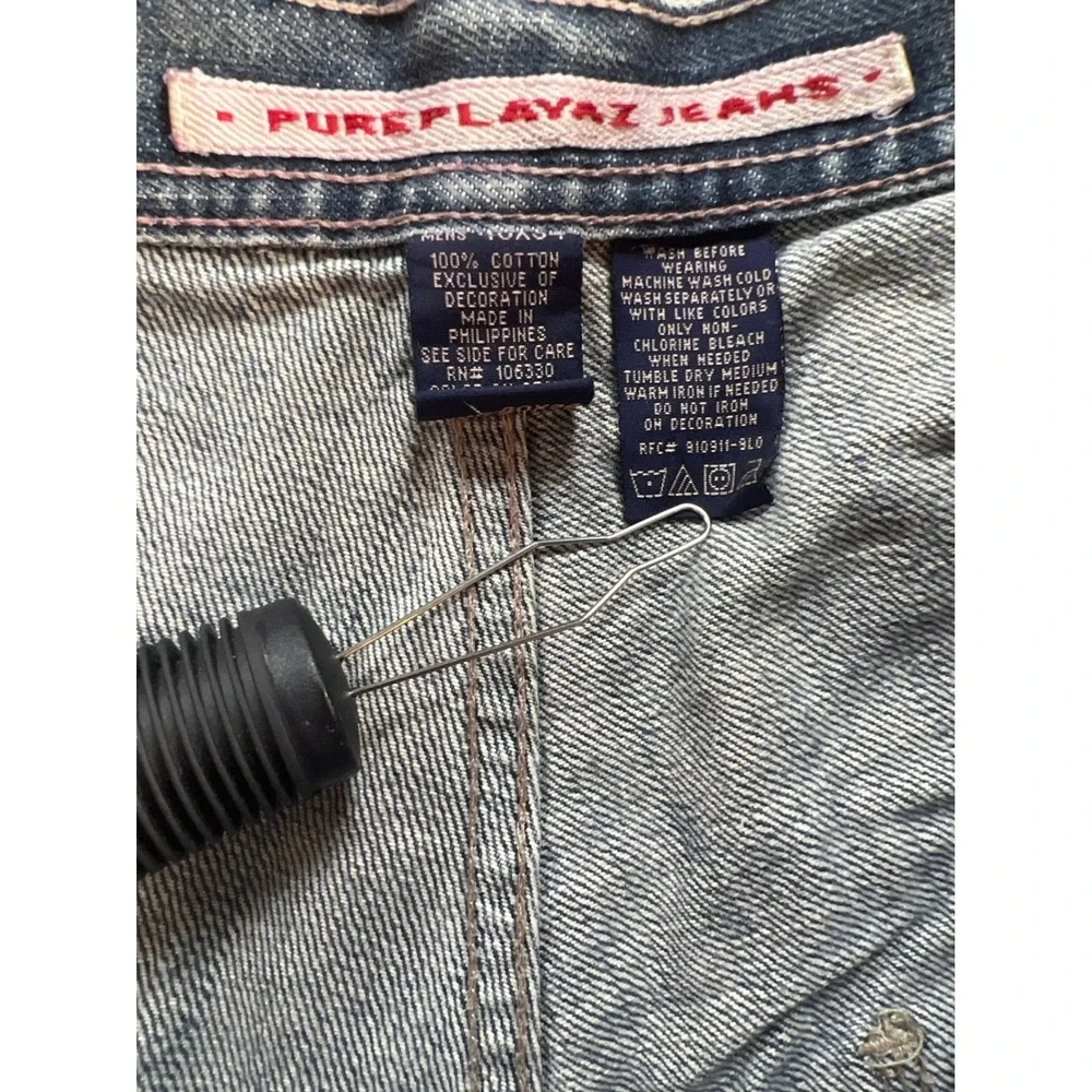 Pure Playaz Carpenter Jeans Mens 38x31 Blue Double‎ Knee Baggy Y2K Streetwear